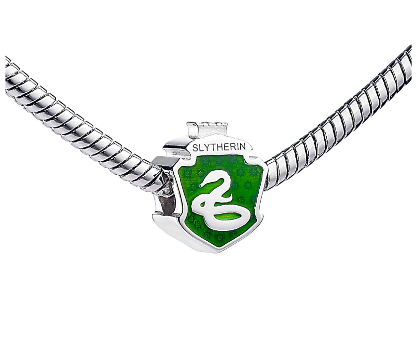 Slytherin Spacer Bead - Sterling Silver with Enamel