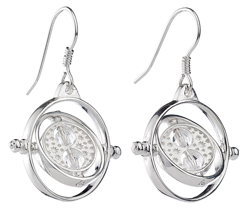 Time Turner Drop Earrings - Sterling Silver Embellished with Crystals
