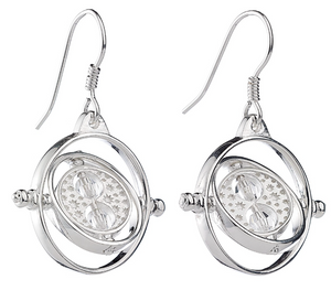 Time Turner Drop Earrings - Sterling Silver Embellished with Crystals