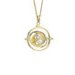 Time Turner Necklace - Gold Plated Sterling Silver Embellished with Crystals