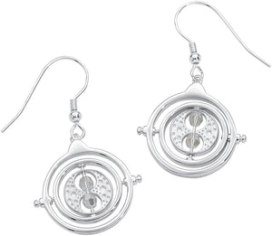 Time Turner Spinning Sterling Silver Drop Earrings Embellished with Crystals
