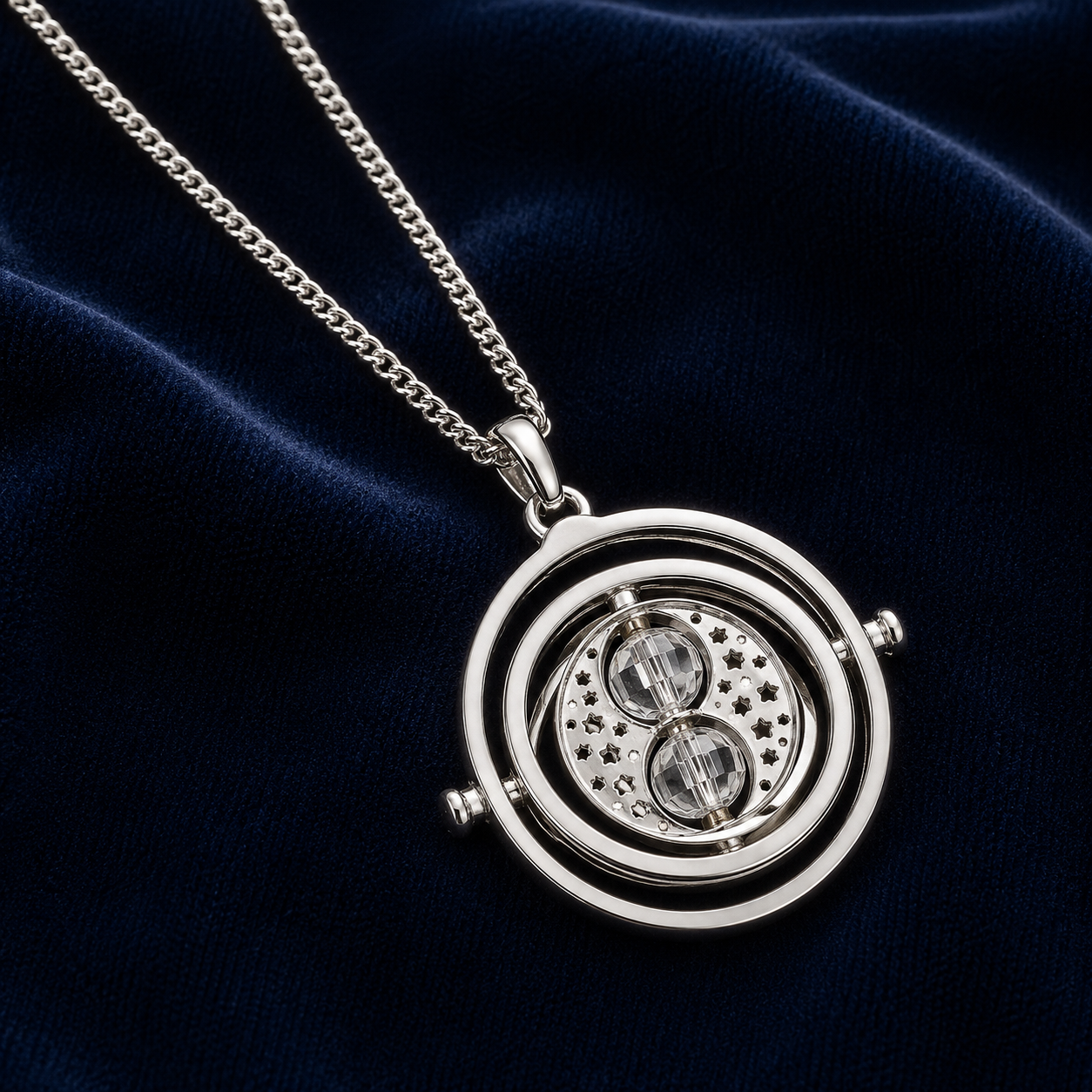 Time Turner Necklace - Sterling Silver Embellished with Crystals