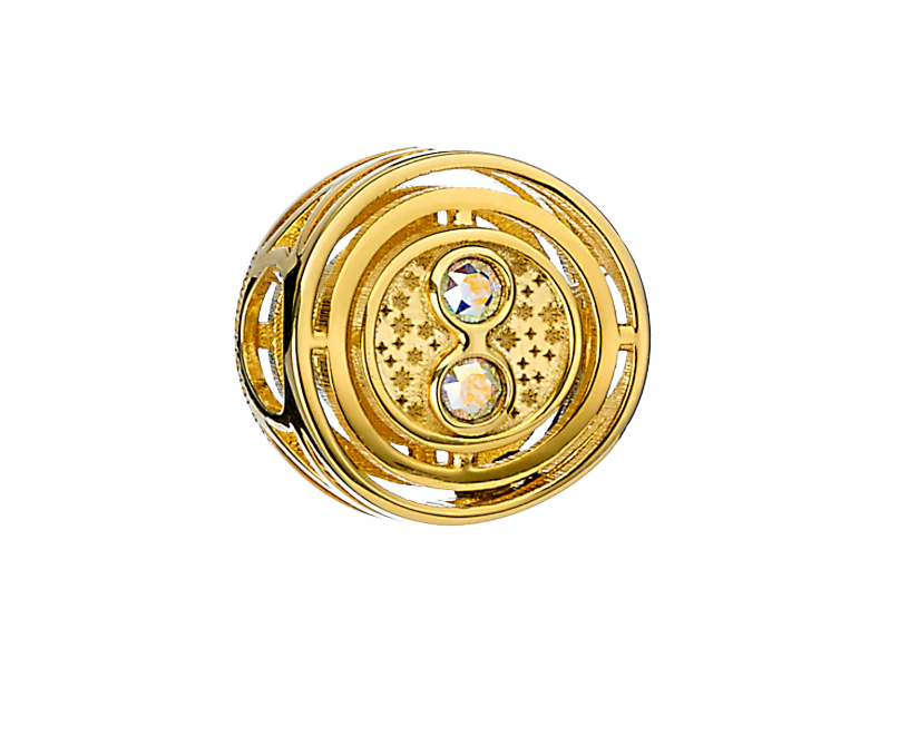 Time Turner Spacer Bead - Gold Plated Sterling Silver Embellished with Swarovski Crystals
