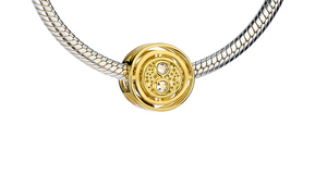 Time Turner Spacer Bead - Gold Plated Sterling Silver Embellished with Swarovski Crystals