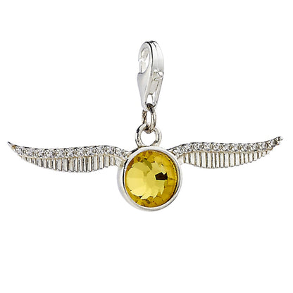 Golden Snitch Clip Charm - Sterling Silver Embellished with Crystals