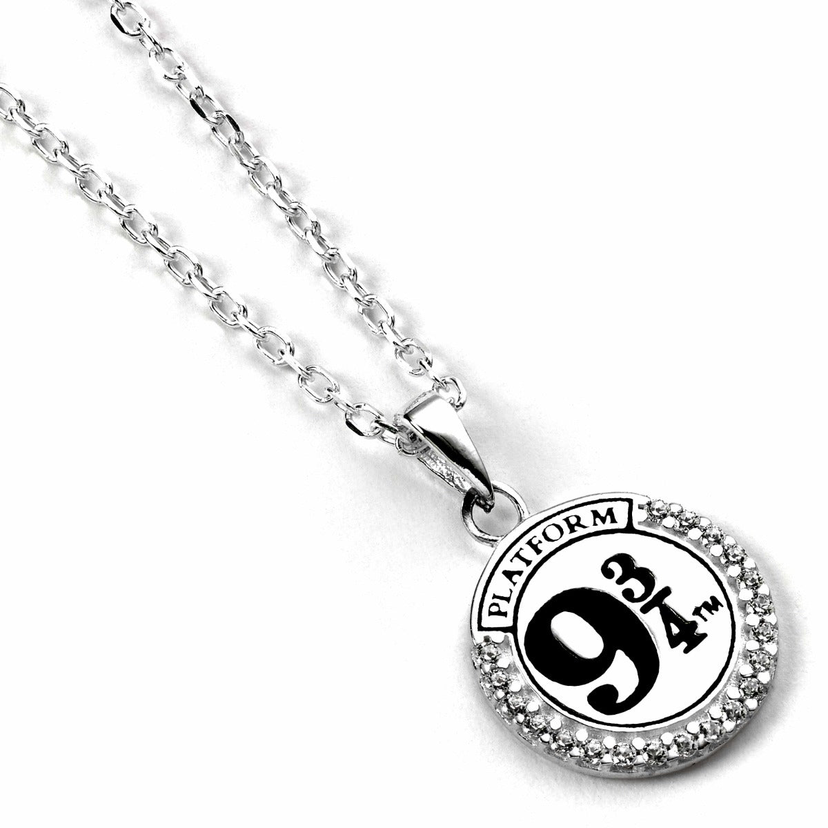 Platform 9 3/4 Sterling Silver Necklace Embellished with Crystals