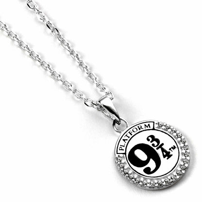 Platform 9 3/4 Sterling Silver Necklace Embellished with Crystals