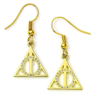 Deathly Hallows Gold Plated Sterling Silver Drop Earrings