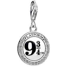 Platform 9 3/4 Clip Charm Sterling Silver with Crystals
