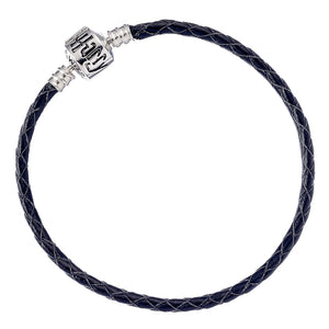 Black Leather Charm Bracelet for Slider Charms