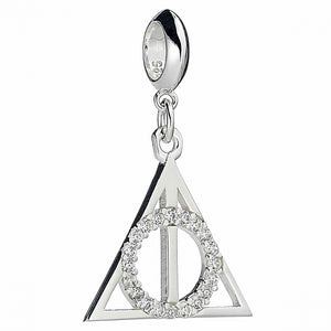 Deathly Hallows Sterling Silver Slider Charm with Crystals