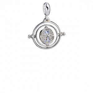 Time Turner Sterling Silver Slider Charm with Crystals