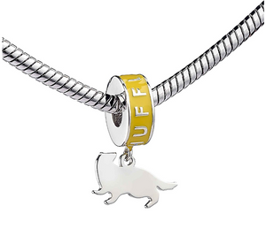 Hufflepuff Badger Slider Charm - Sterling Silver with Enamel