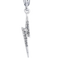 Lightning Bolt Slider Charm - Sterling Silver Embellished with Crystals