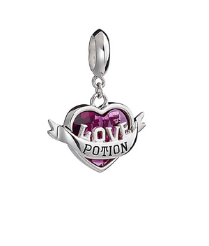Love Potion Sterling Silver Slider Charm Embellished with Crystals
