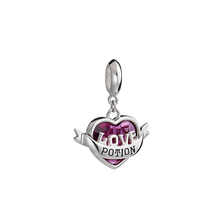 Love Potion Sterling Silver Slider Charm Embellished with Crystals