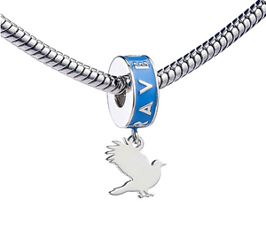 Ravenclaw Raven Slider Charm - Sterling Silver with Enamel