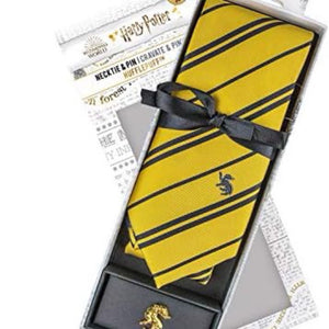 Deluxe Hufflepuff Necktie & Pin Set