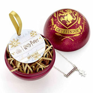 Gryffindor Christmas Tin Bauble with Necklace Gift Set