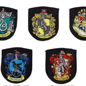 Set of 5 Iron-On Hogwarts Crests