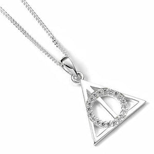 Deathly Hallows Sterling Silver Necklace Embellished with Crystals