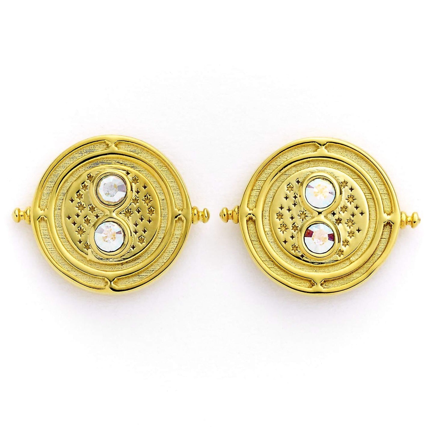 Time Turner Sterling Silver Stud Earrings with Crystals