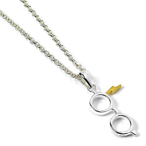 Harry Potter Glasses & Lightning Bolt Sterling Silver Necklace