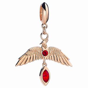 Fawkes Sterling Silver Rose Gold Plated Slider Charm With Crystals