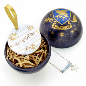 Harry Potter Ravenclaw Blue Christmas Bauble with Ravenclaw Necklace