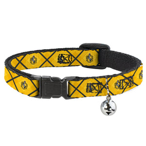 Hufflepuff Crest Plaid Cat Collar with Breakaway and Bell