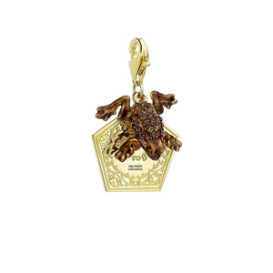 Chocolate Frog Clip Charm - Gold Plated Sterling Silver Embellished with Swarovski® Crystal