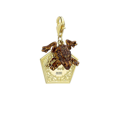 Chocolate Frog Clip Charm - Gold Plated Sterling Silver Embellished with Swarovski® Crystal