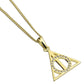 Deathly Hallows Necklace - Gold Plated Sterling Silver with Crystals
